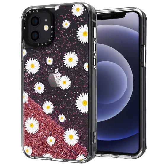 Daisy Floral Flower Glitter Phone Case - iPhone 12 Mini Case