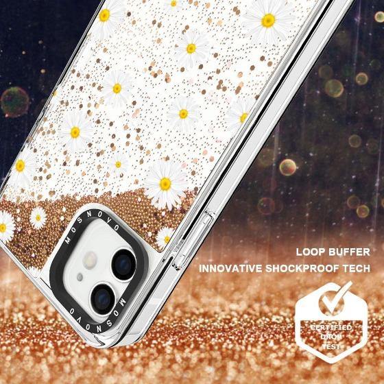Daisy Floral Flower Glitter Phone Case - iPhone 12 Mini Case