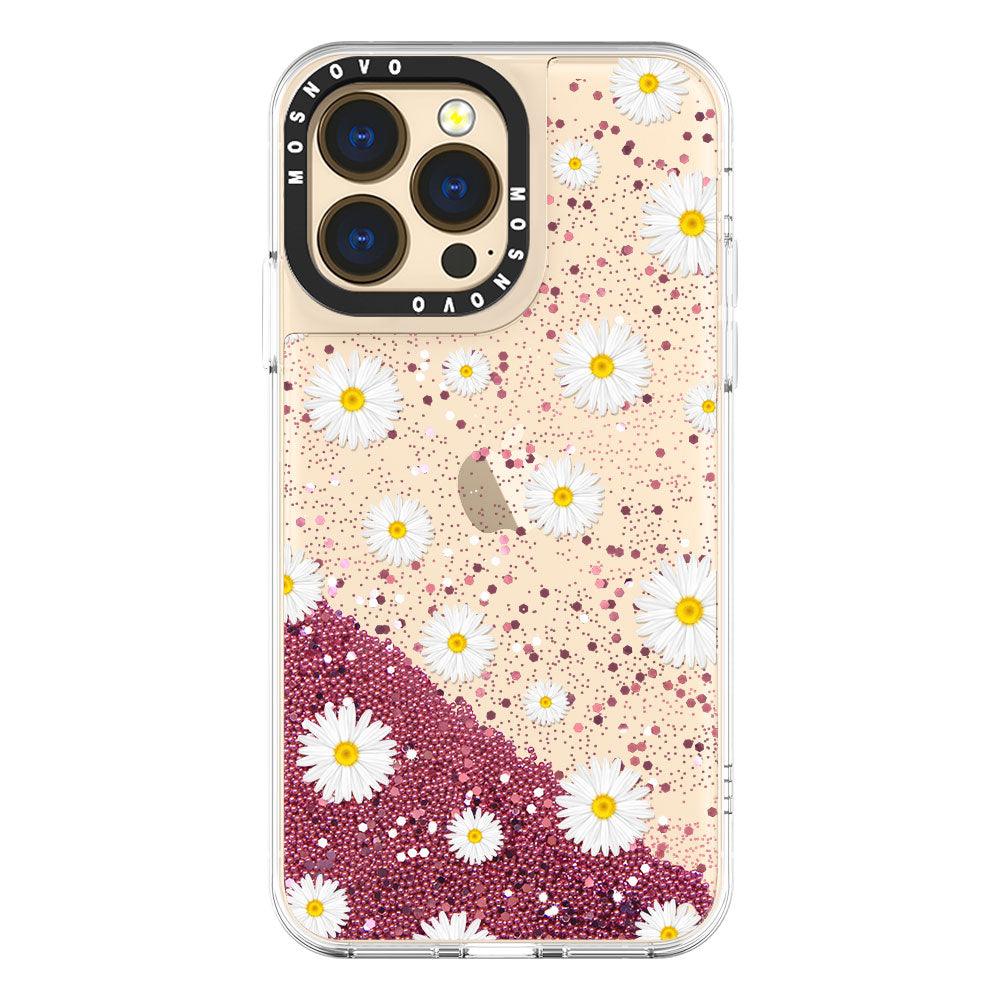 Daisy Floral Flower Glitter Phone Case - iPhone 13 Pro Case - MOSNOVO