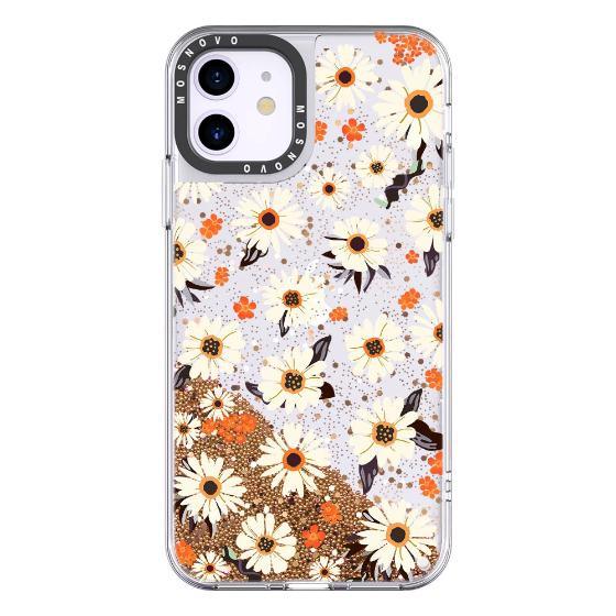 Daisy Floral Glitter Phone Case - iPhone 11 Case - MOSNOVO