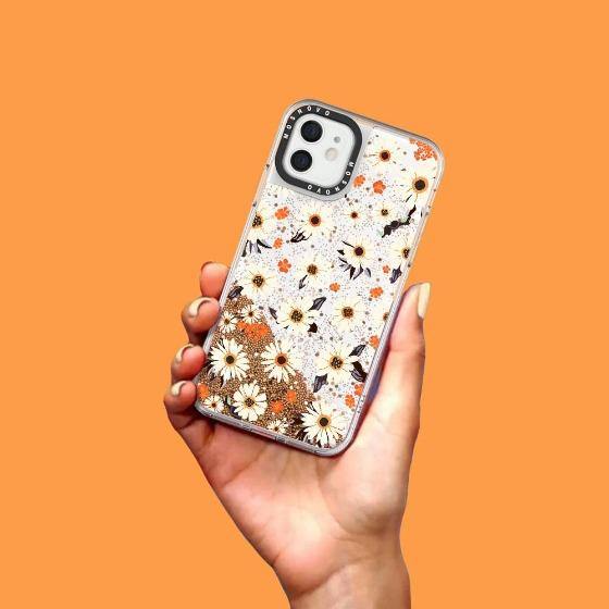 Daisy Floral Glitter Phone Case - iPhone 12 Mini Case