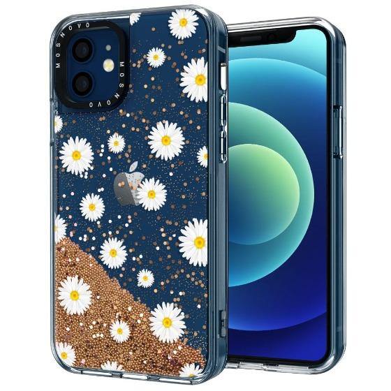 Daisy Floral Glitter Phone Case - iPhone 12 Mini Case