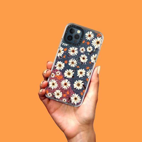 Daisy Floral Glitter Phone Case - iPhone 12 Pro Case