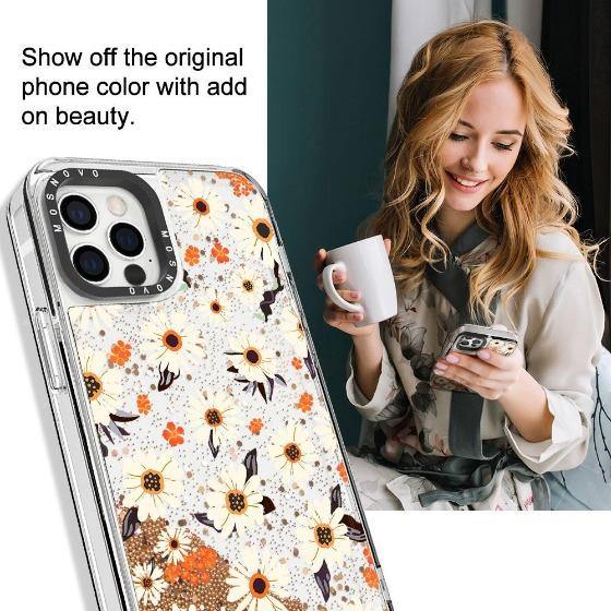 Daisy Floral Glitter Phone Case - iPhone 12 Pro Max Case
