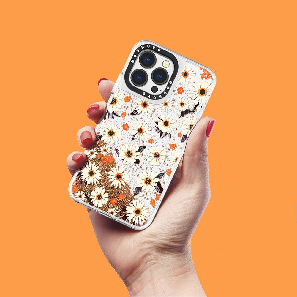 Daisy Floral Glitter Phone Case - iPhone 13 Pro Case - MOSNOVO
