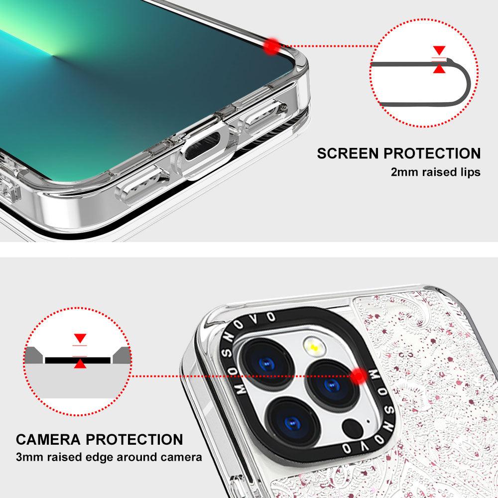 Damask Glitter Phone Case - iPhone 13 Pro Case - MOSNOVO