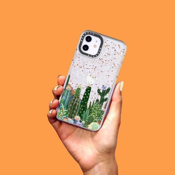 Desert Cactus Glitter Phone Case - iPhone 11 Case - MOSNOVO