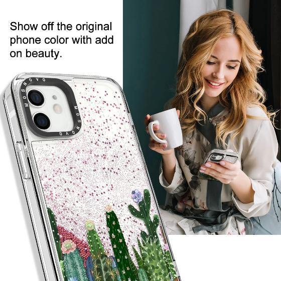 Desert Cactus Glitter Phone Case - iPhone 12 Case - MOSNOVO