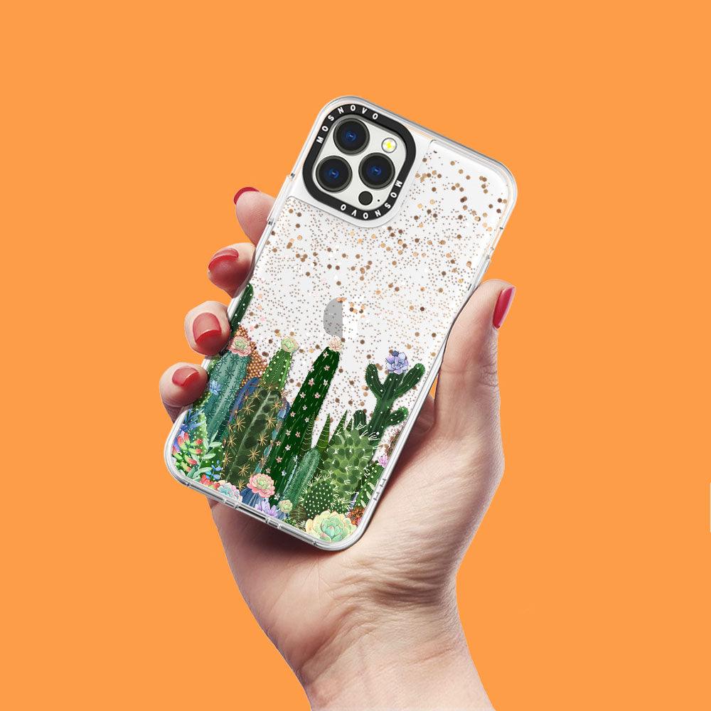 Desert Cactus Glitter Phone Case - iPhone 13 Pro Max Case - MOSNOVO