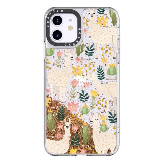 Desert Llama Glitter Phone Case - iPhone 11 Case - MOSNOVO