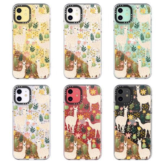 Desert Llama Glitter Phone Case - iPhone 11 Case - MOSNOVO