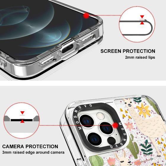 Desert Llama Glitter Phone Case - iPhone 12 Pro Case - MOSNOVO