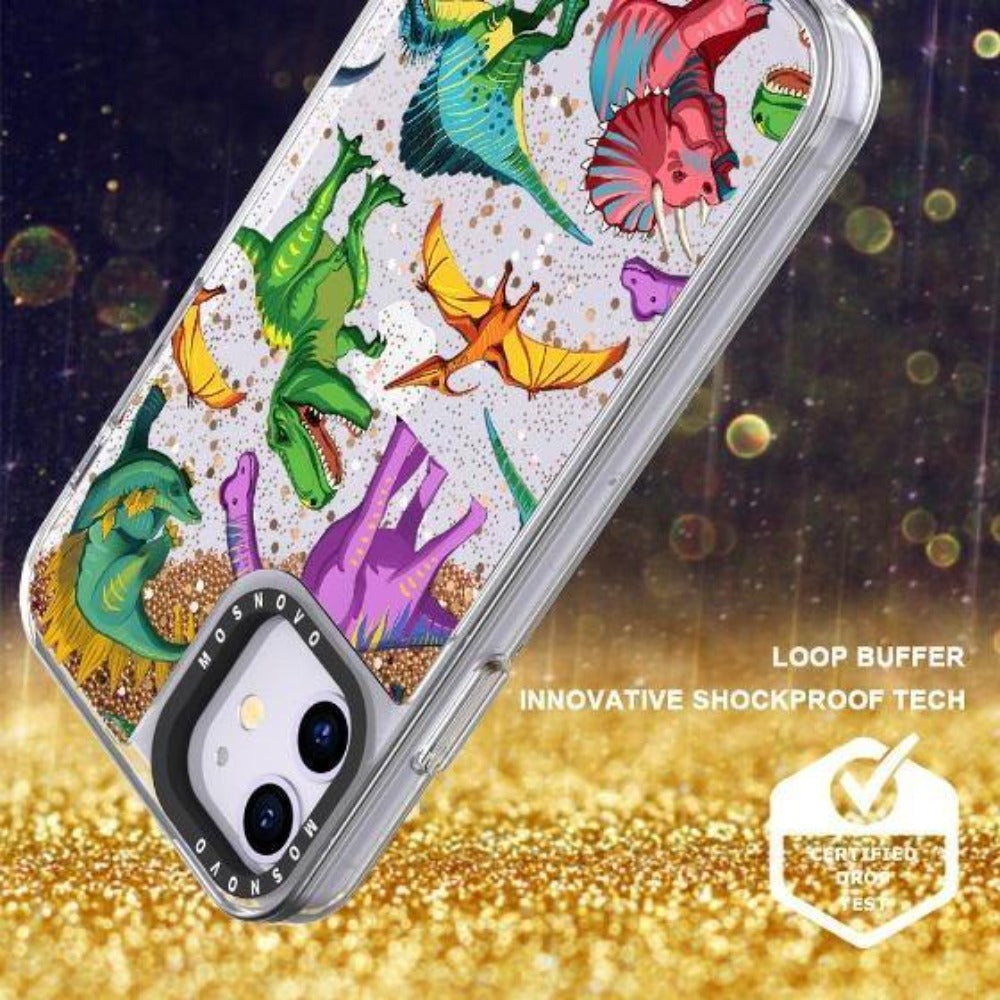 Dinosaur World Glitter Phone Case - iPhone 11 Case - MOSNOVO