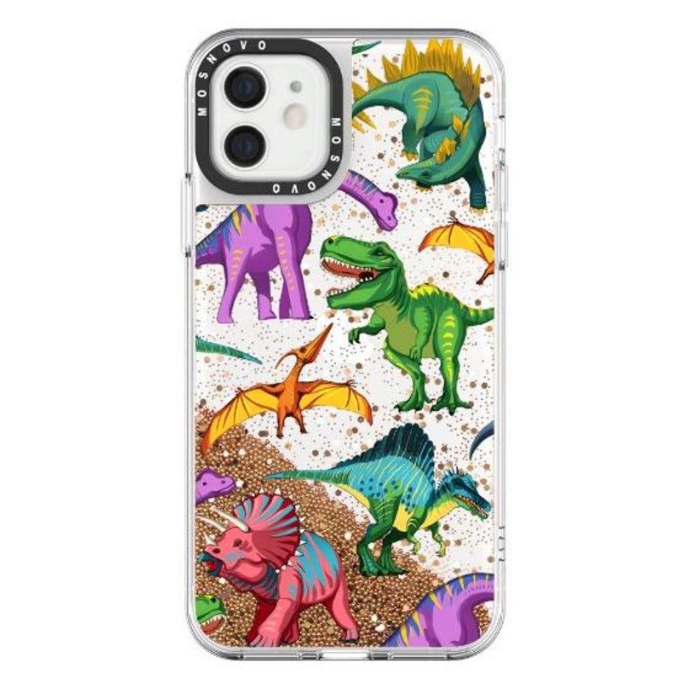 Dinosaur World Glitter Phone Case - iPhone 12 Mini Case - MOSNOVO