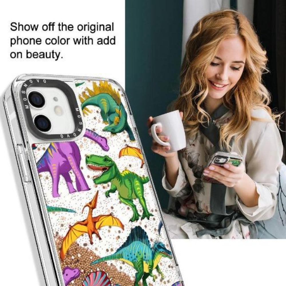 Dinosaur World Glitter Phone Case - iPhone 12 Mini Case - MOSNOVO