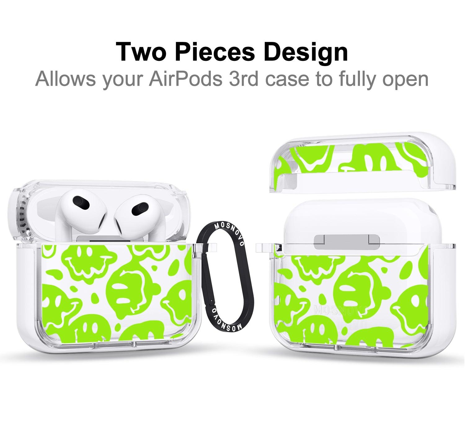 Distorted Green Smiles Face AirPods 3 Case (3rd Generation) - MOSNOVO