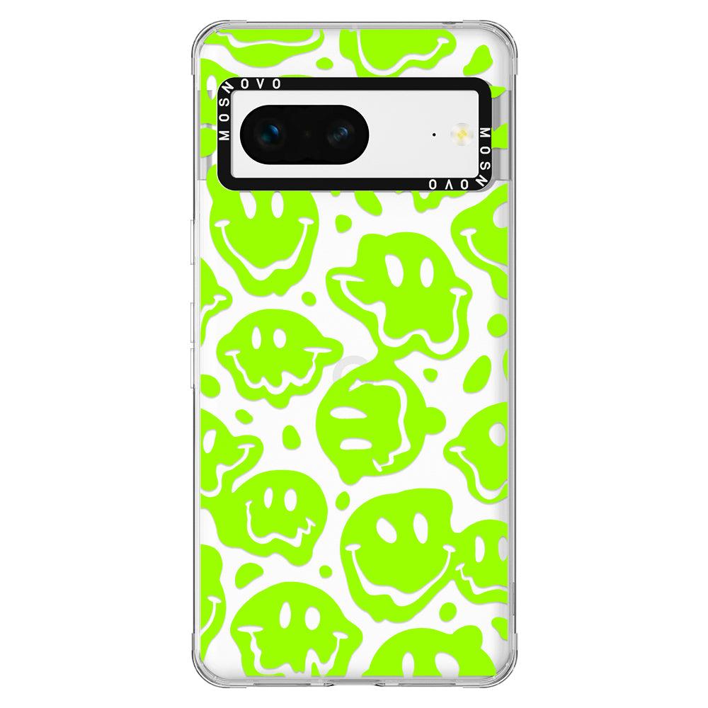 Distorted Green Smiles Face Phone Case - Google Pixel 7 Case - MOSNOVO