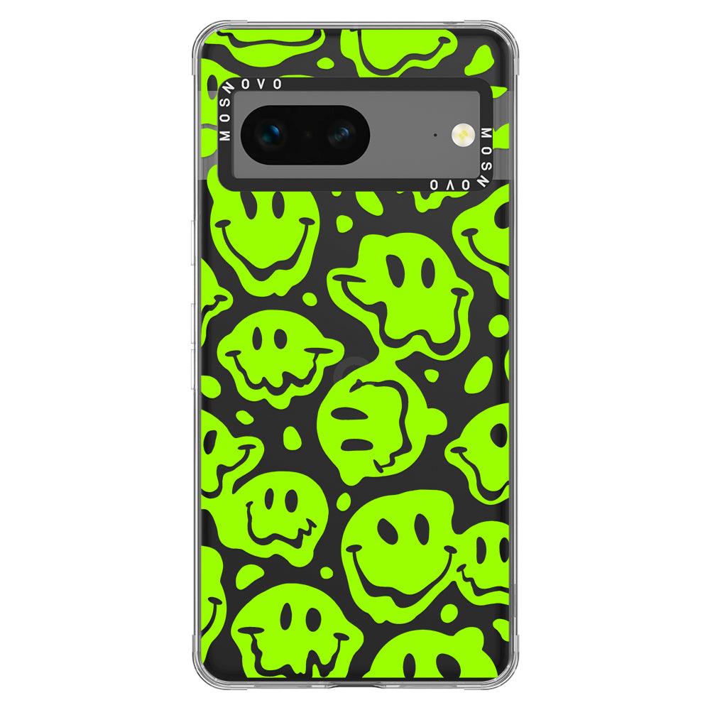 Distorted Green Smiles Face Phone Case - Google Pixel 7 Case - MOSNOVO