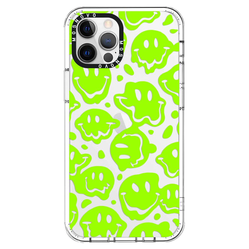Distorted Green Smiles Face Phone Case - iPhone 12 Pro Max Case - MOSNOVO