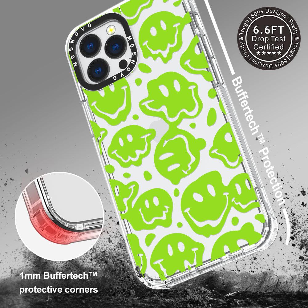 Distorted Green Smiles Face Phone Case - iPhone 13 Pro Max Case - MOSNOVO