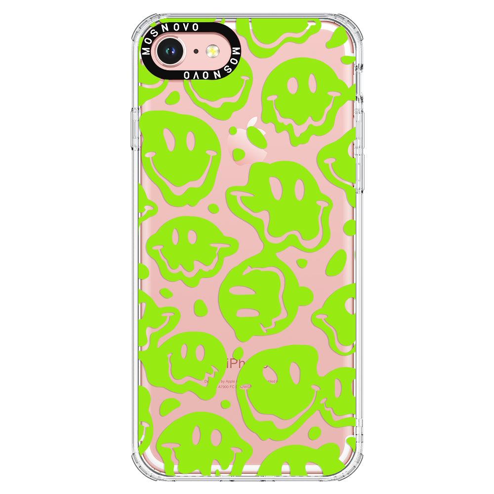 Distorted Green Smiles Face Phone Case - iPhone 8 Case - MOSNOVO