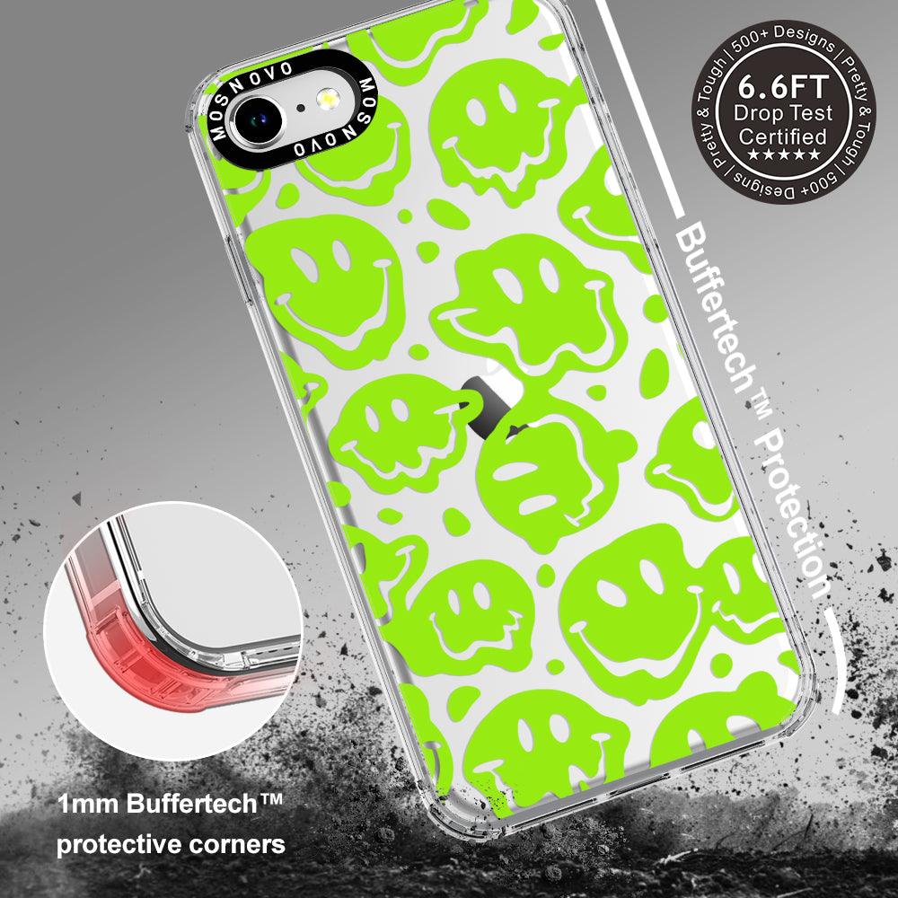 Distorted Green Smiles Face Phone Case - iPhone SE 2020 Case - MOSNOVO