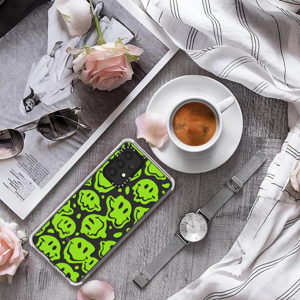 Distorted Green Smiles Face Phone Case - Samsung Galaxy A52 & A52s Case - MOSNOVO