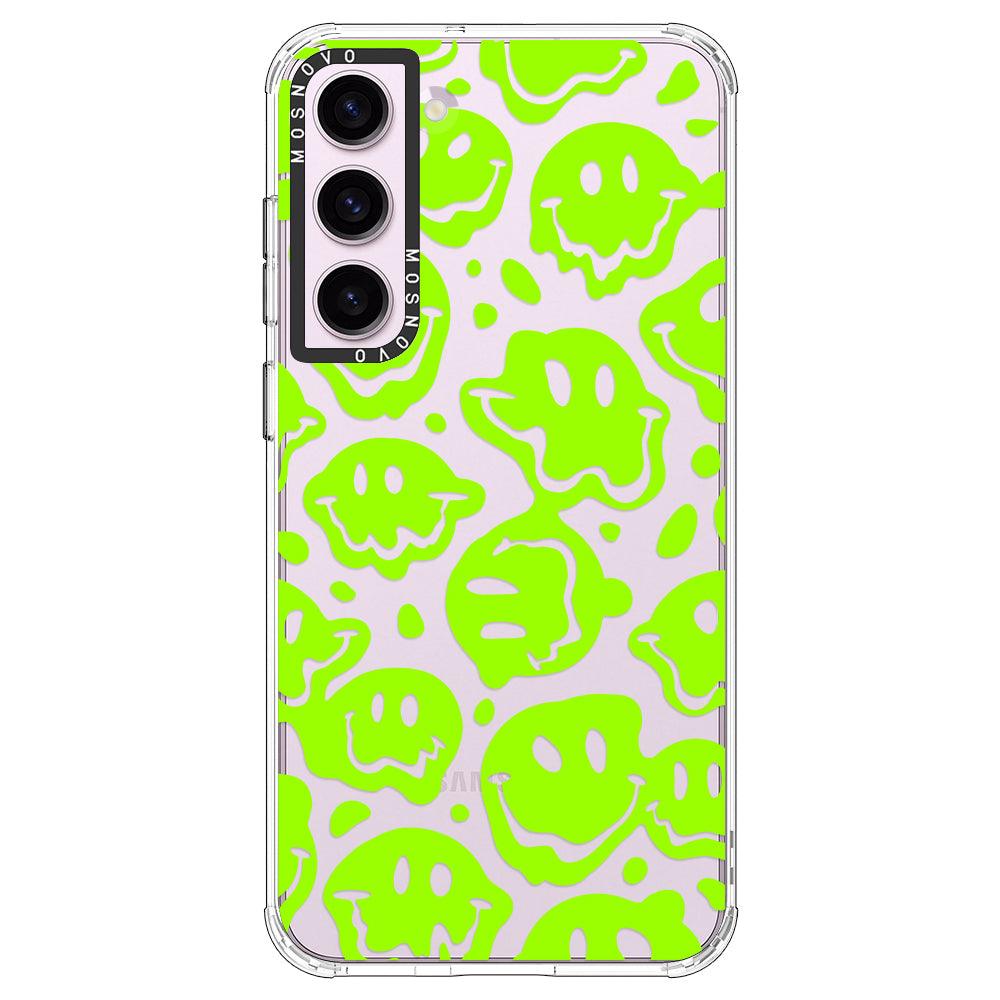 Distorted Green Smiles Face Phone Case - Samsung Galaxy S23 Case - MOSNOVO