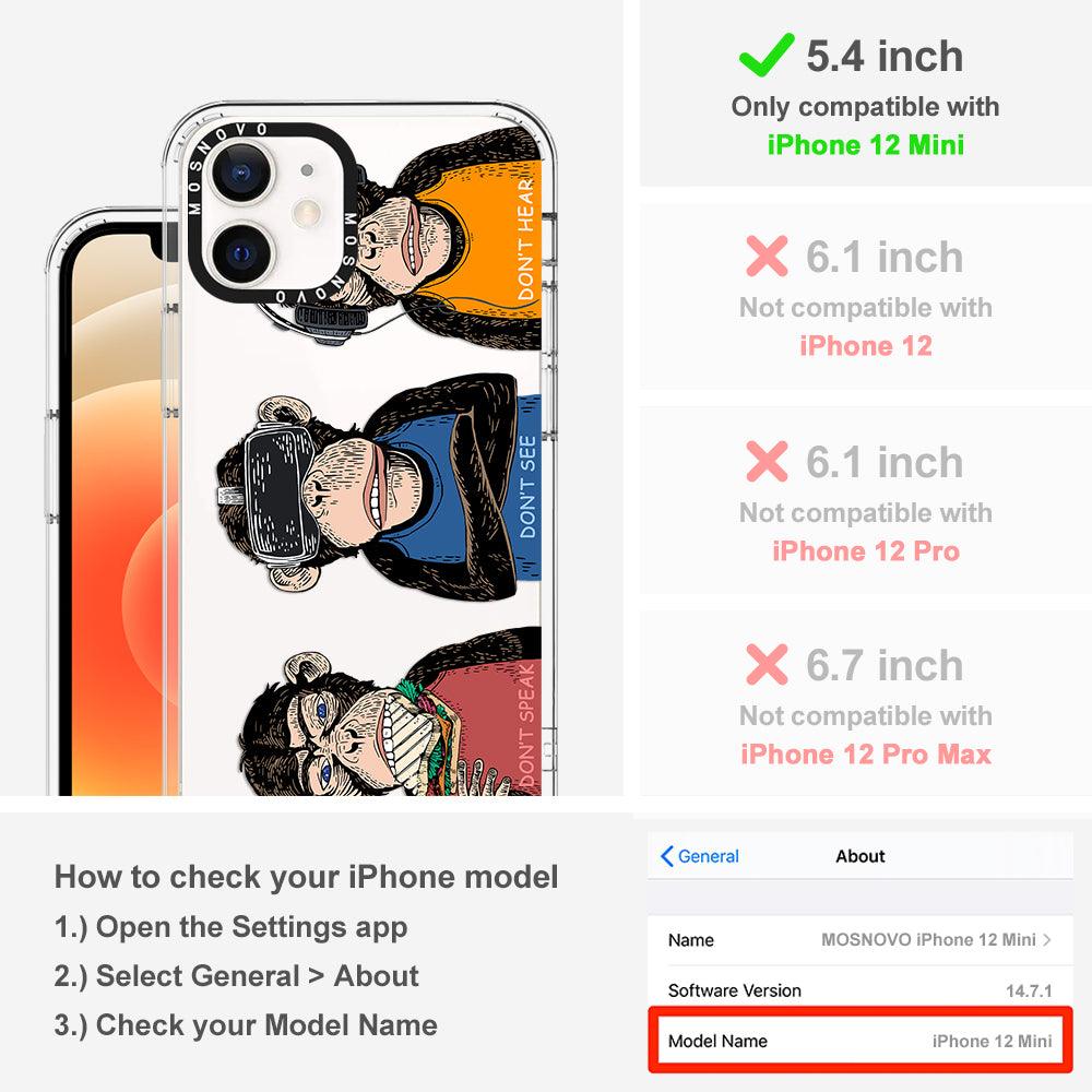 Don't Speak, Don't See, Don't Hear Phone Case - iPhone 12 Mini Case - MOSNOVO