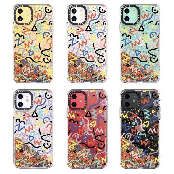 Doodle Art Glitter Phone Case - iPhone 11 Case - MOSNOVO