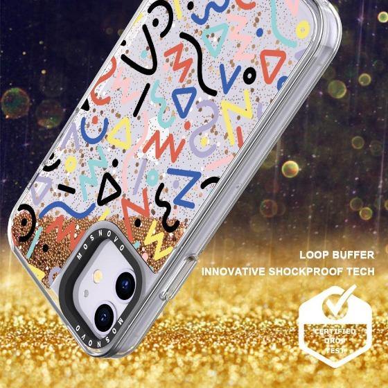 Doodle Art Glitter Phone Case - iPhone 11 Case - MOSNOVO