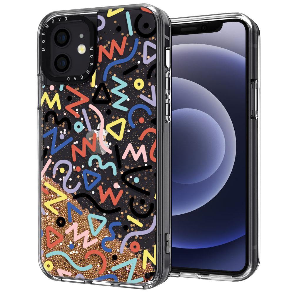 Doodle Art Glitter Phone Case - iPhone 12 Case - MOSNOVO