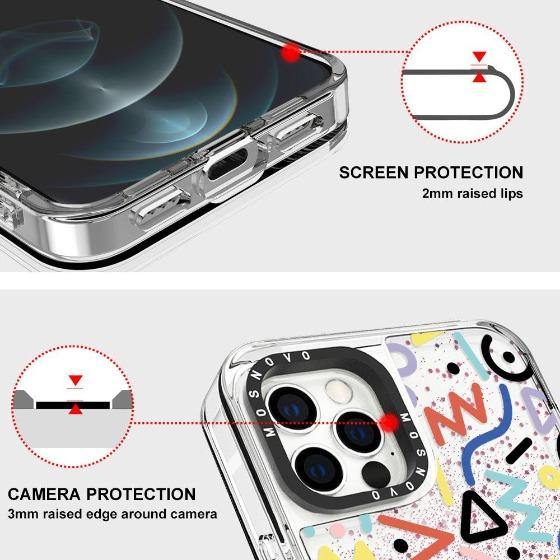Doodle Art Glitter Phone Case - iPhone 12 Pro Case - MOSNOVO