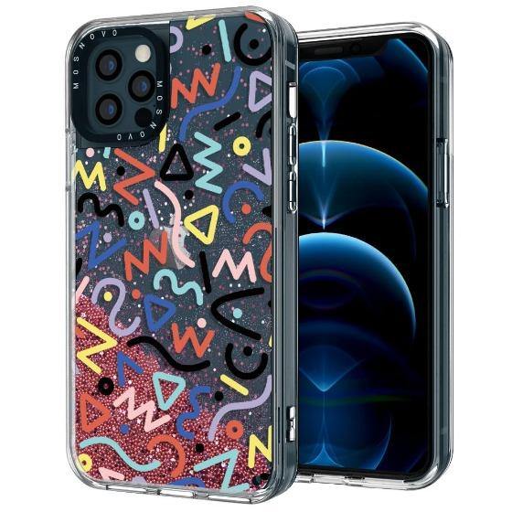 Doodle Art Glitter Phone Case - iPhone 12 Pro Max Case - MOSNOVO