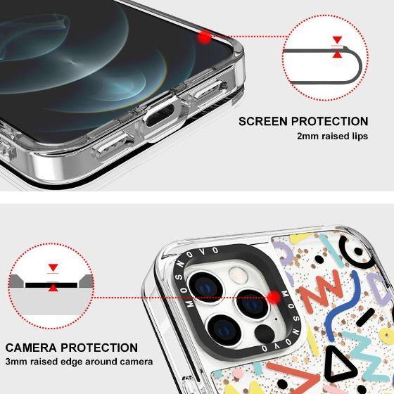Doodle Art Glitter Phone Case - iPhone 12 Pro Max Case - MOSNOVO