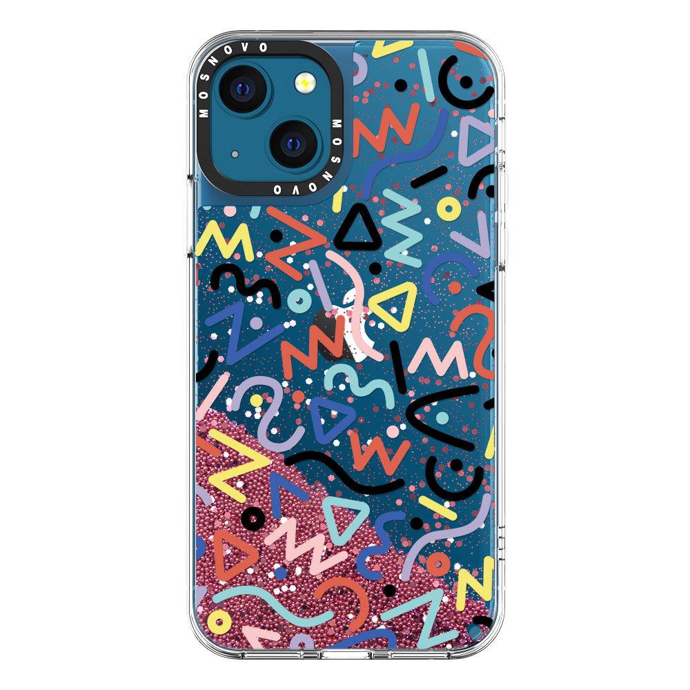 Doodle Art Glitter Phone Case - iPhone 13 Case - MOSNOVO