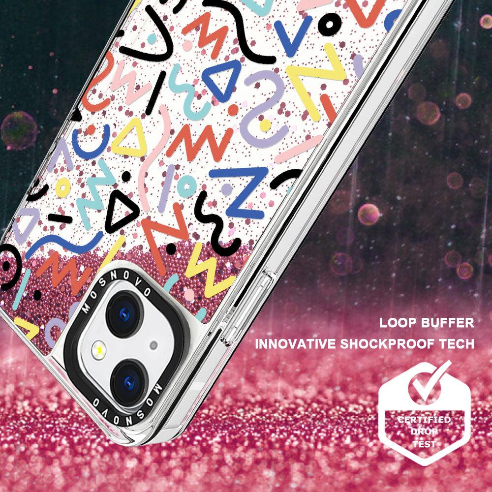 Doodle Art Glitter Phone Case - iPhone 13 Case - MOSNOVO