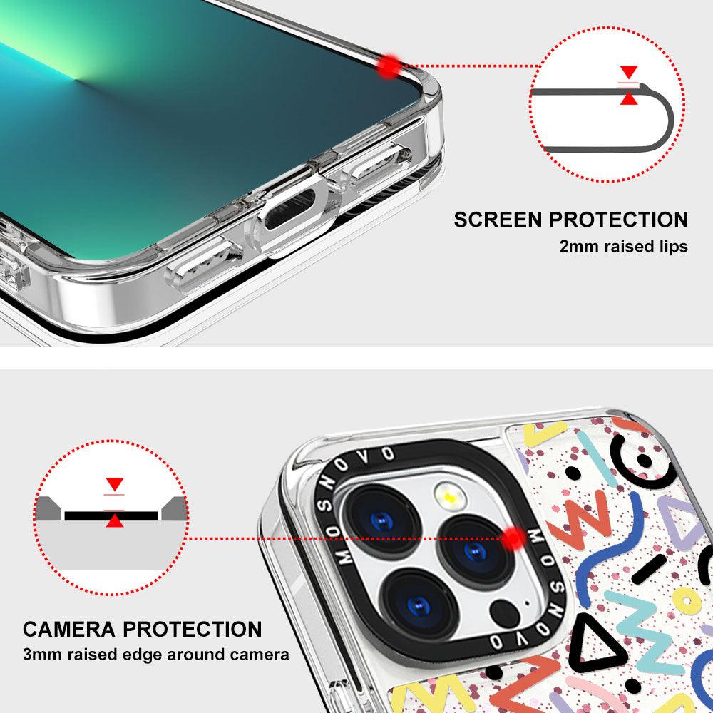 Doodle Art Glitter Phone Case - iPhone 13 Pro Case - MOSNOVO