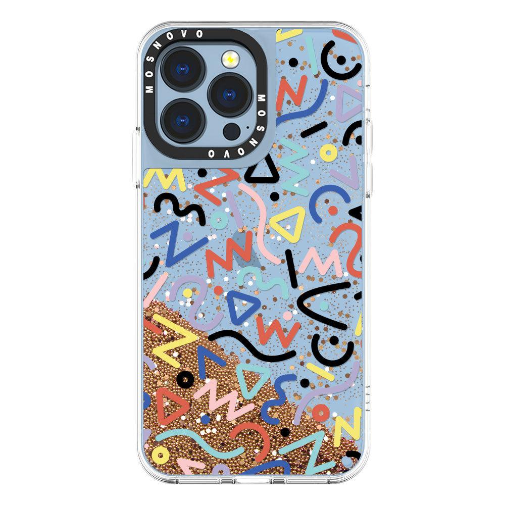 Doodle Art Glitter Phone Case - iPhone 13 Pro Case - MOSNOVO