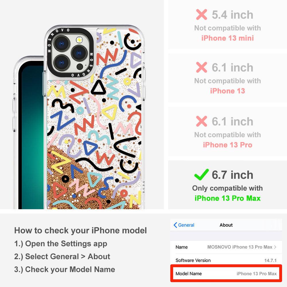 Doodle Art Glitter Phone Case - iPhone 13 Pro Max Case - MOSNOVO