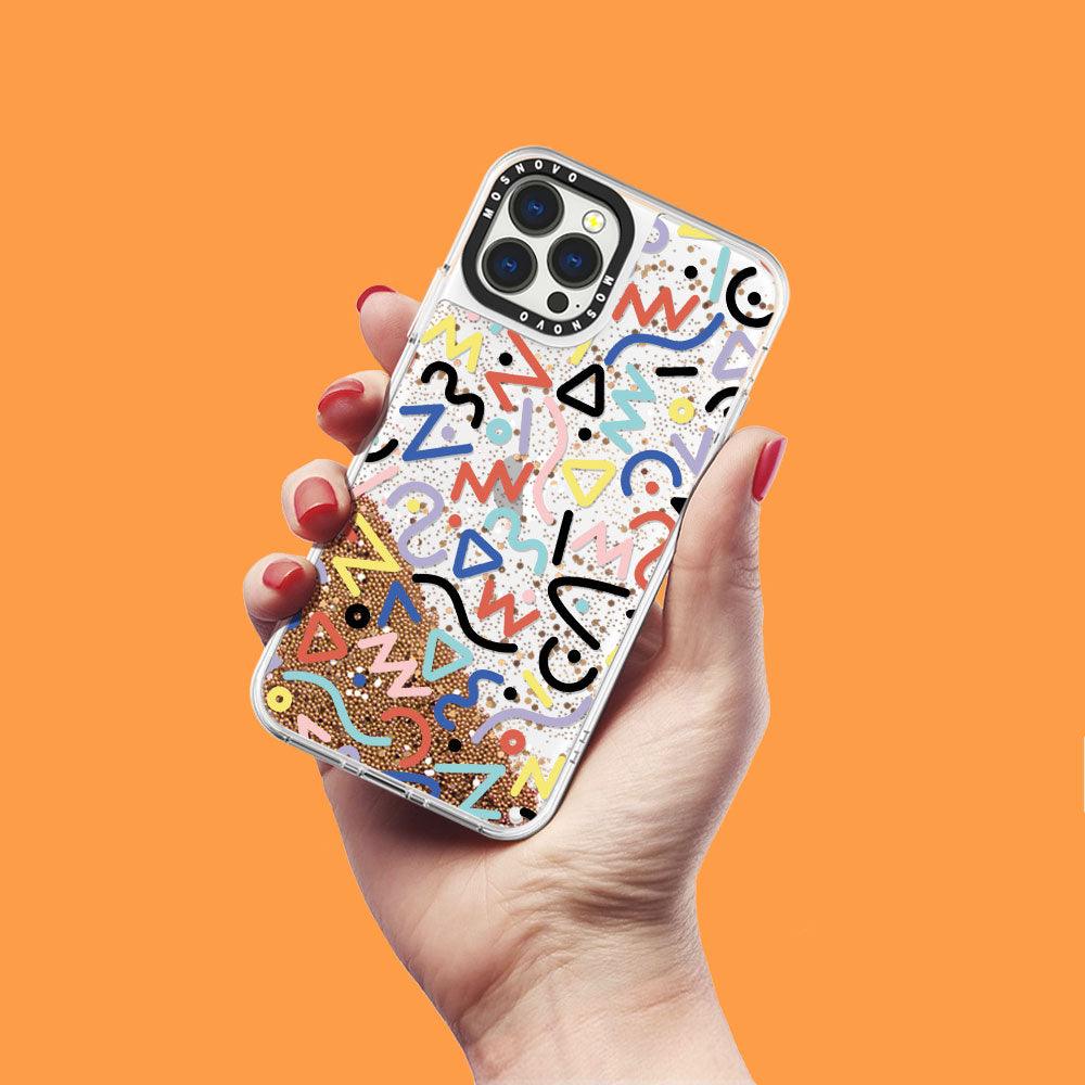 Doodle Art Glitter Phone Case - iPhone 13 Pro Max Case - MOSNOVO