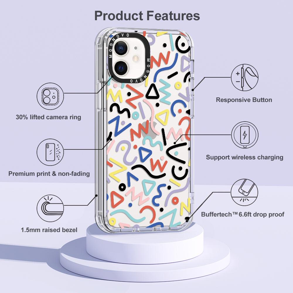Doodle Art Phone Case - iPhone 12 Mini Case - MOSNOVO