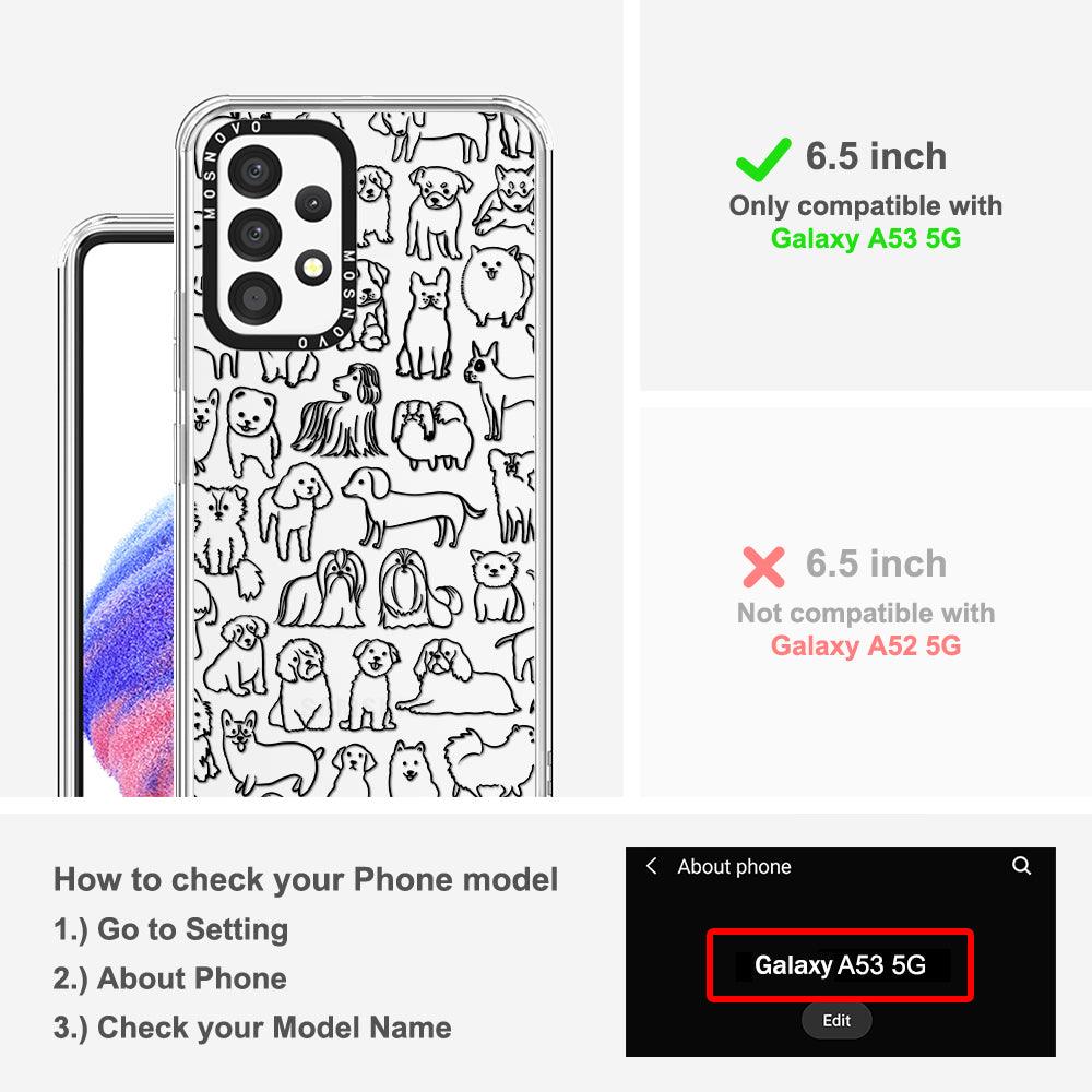 Doodle Dog Phone Case - Samsung Galaxy A53 Case - MOSNOVO