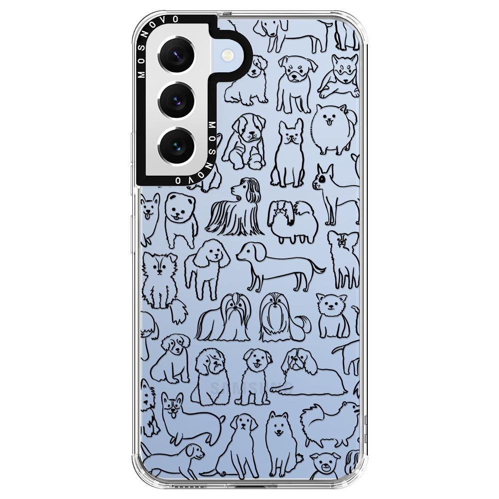 Doodle Dog Phone Case - Samsung Galaxy S22 Case - MOSNOVO
