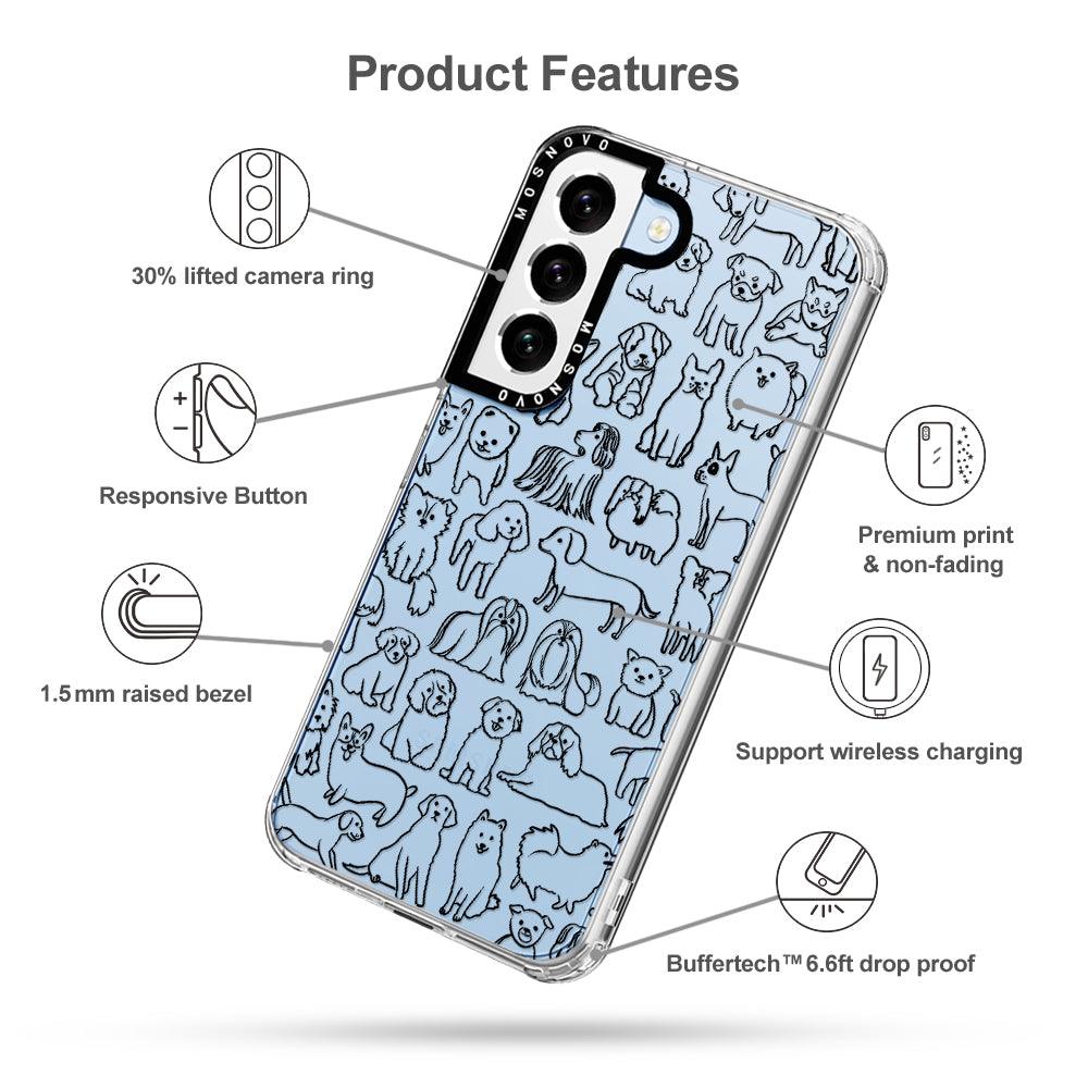 Doodle Dog Phone Case - Samsung Galaxy S22 Case - MOSNOVO