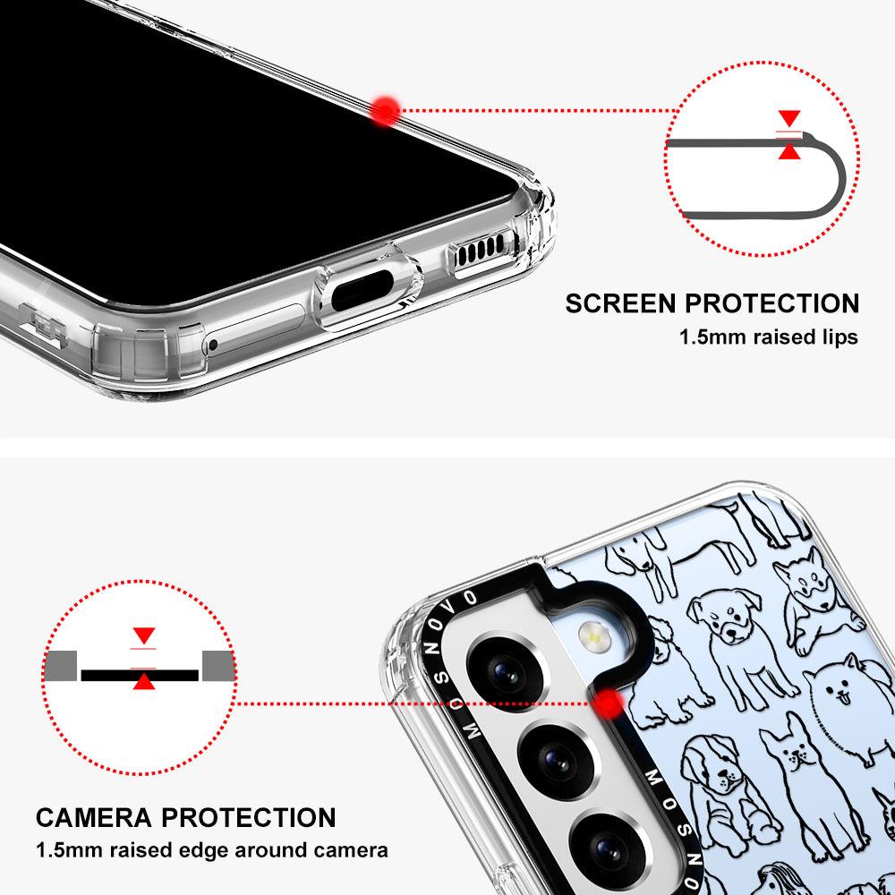 Doodle Dog Phone Case - Samsung Galaxy S22 Plus Case - MOSNOVO