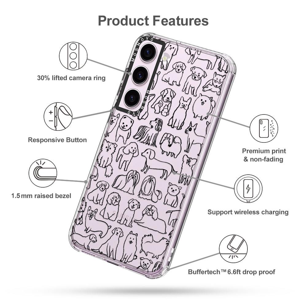 Doodle Dog Phone Case - Samsung Galaxy S23 Plus Case - MOSNOVO