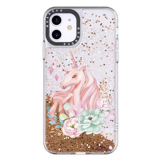 Elegant Flowers Unicorn Glitter Phone Case - iPhone 11 Case - MOSNOVO