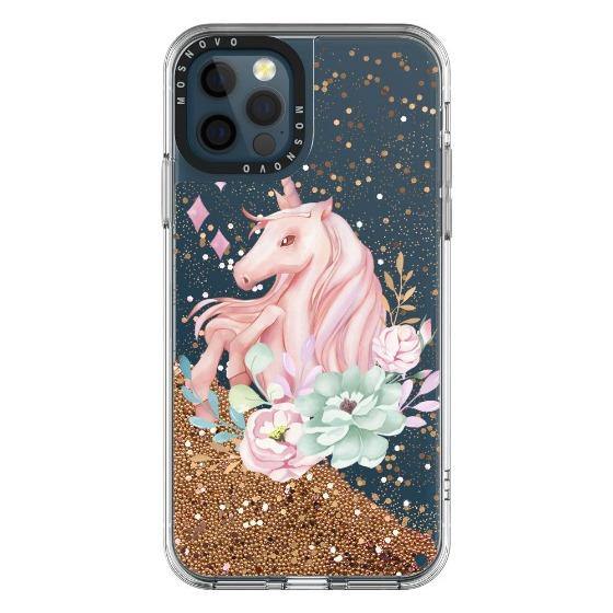 Elegant Flowers Unicorn Glitter Phone Case - iPhone 12 Pro Max Case - MOSNOVO