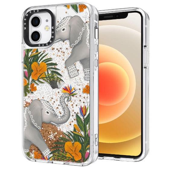 Elephant Glitter Phone Case - iPhone 12 Case - MOSNOVO